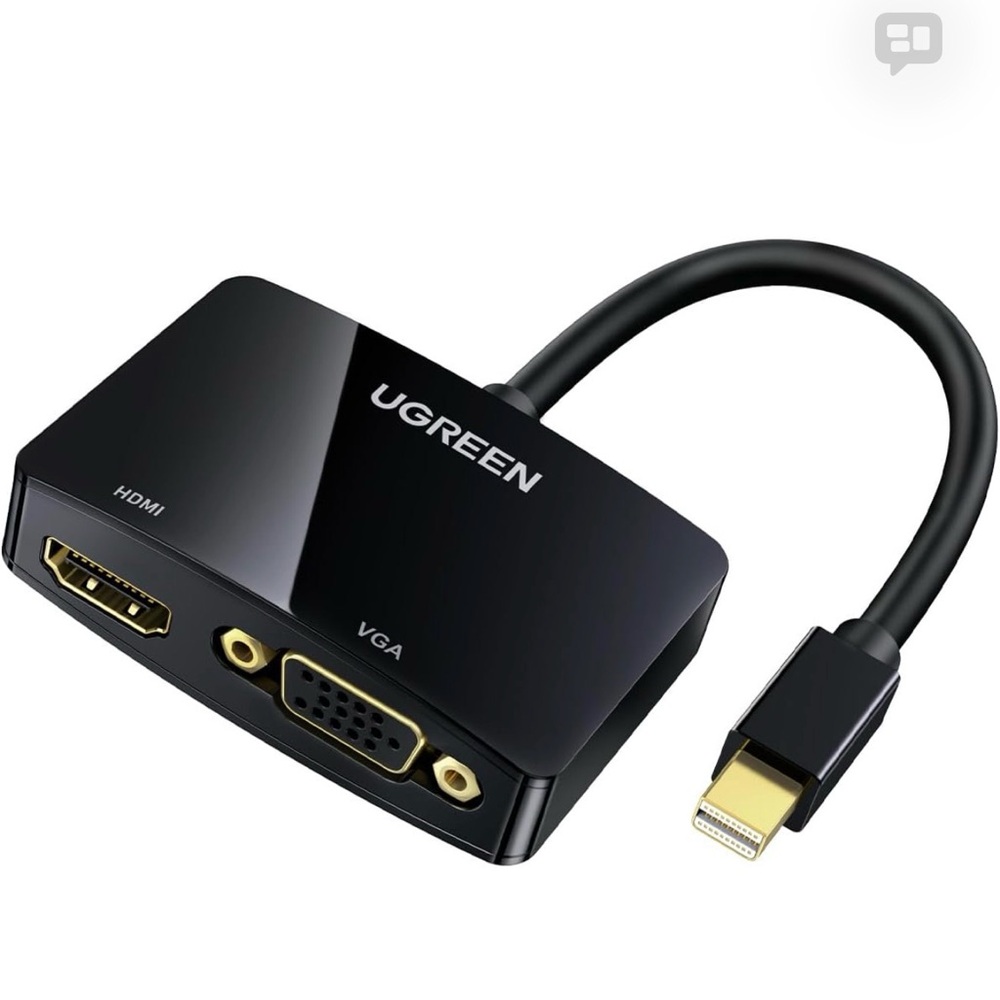 Mini DisplayPort adapter to HDMI VGA 2 in 1 converter (Thunderbolt port comp)